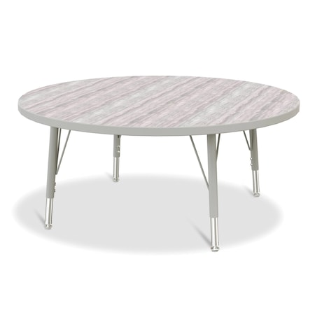 Jonti-Craft Berries Round Activity Table, 42 in. Diameter, E-height, Driftwood Gray/Gray/Gray 6468JCE450